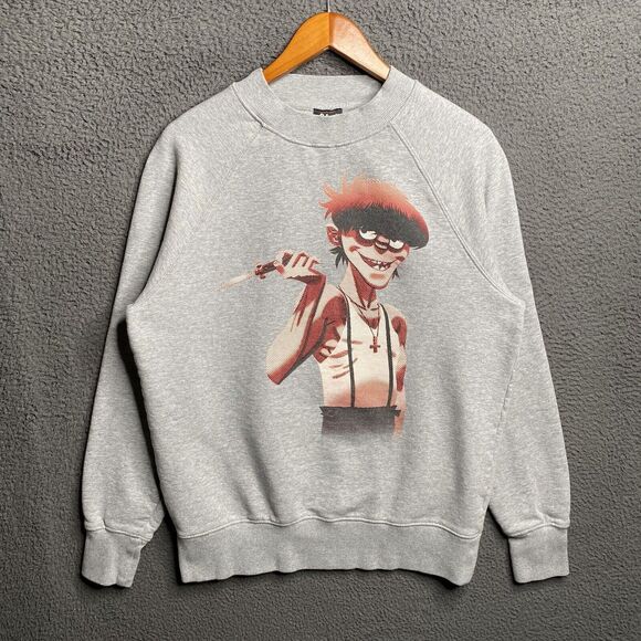 Vintage Y2K G foot 2006 Anima Gorillaz Murdoc Big logo sweatshirt Band Music - Picture 1 of 16